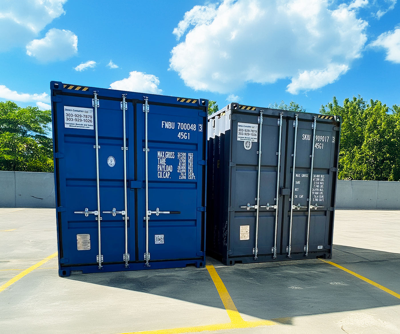 ocean containers on lot