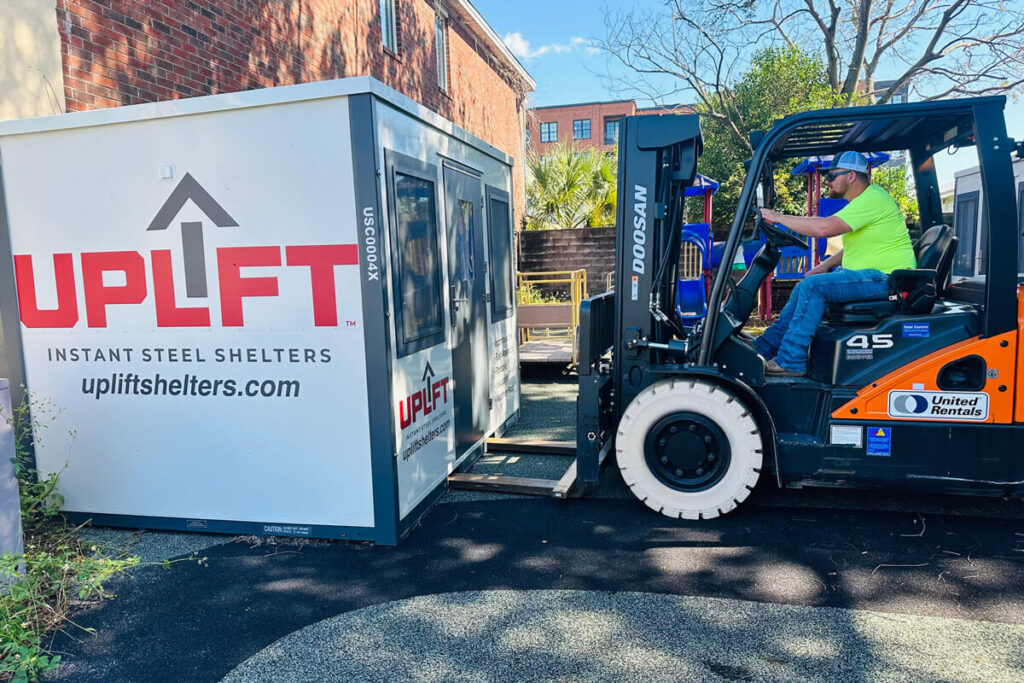 Uplift Shelters designed for rapid deployment in emergency settings